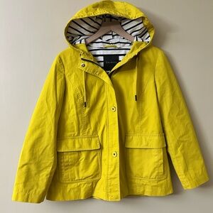 NWOT Talbots Cotton Coated Yellow Raincoat, Jacket